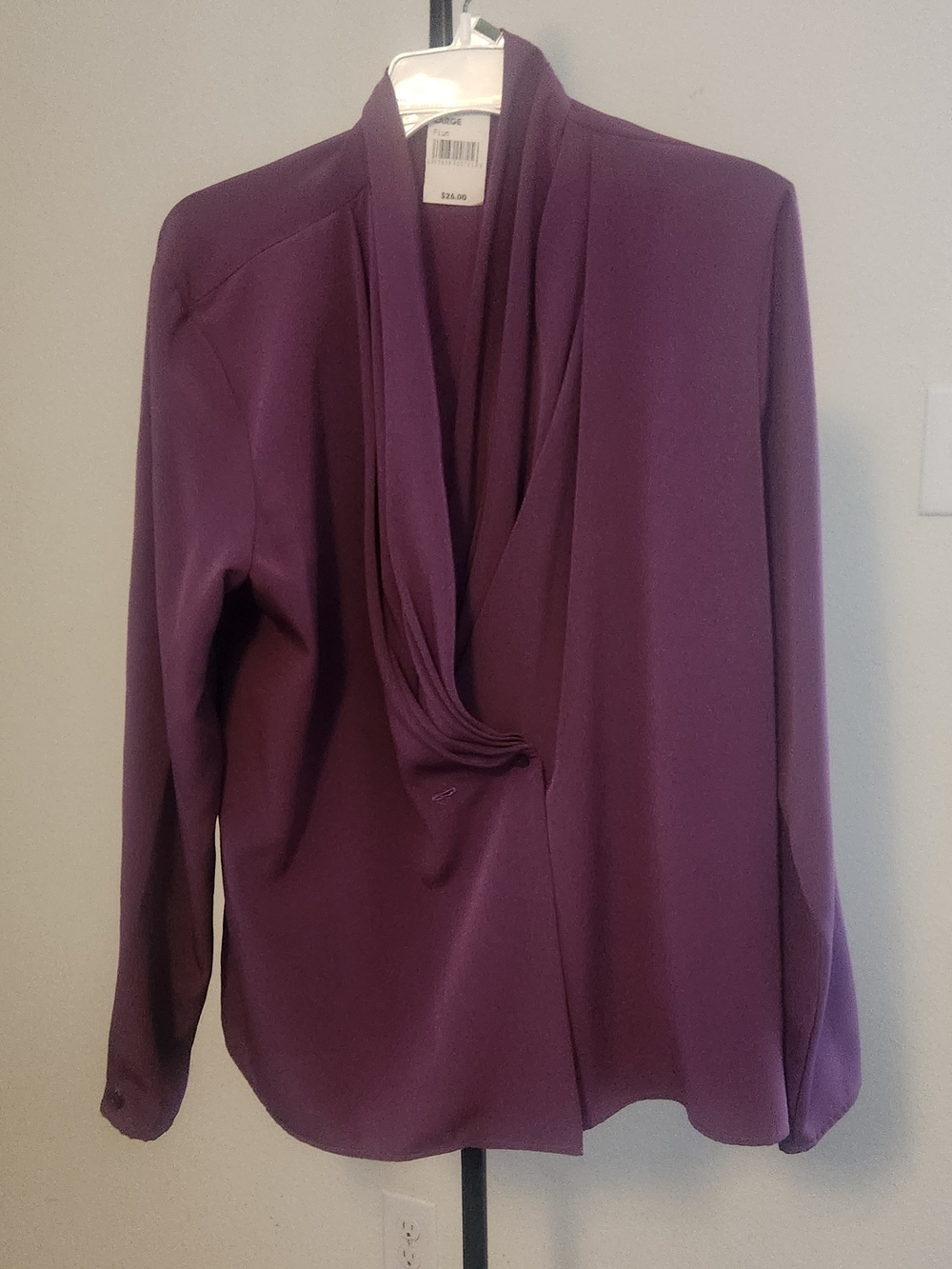 Cowl Neck Blouse in Plum
